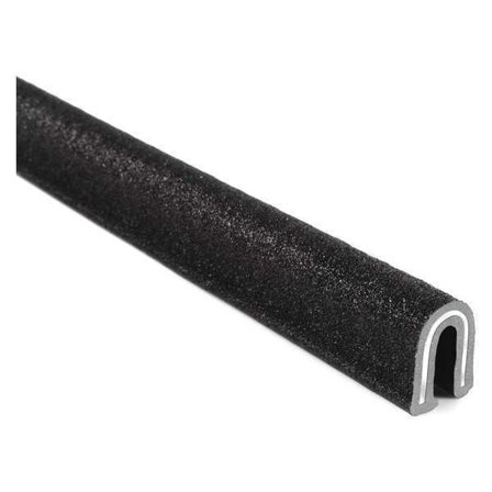 Trim-Lok Edge Trim, 25 ft L,Black, PVC, 3/8 in W 1100B7X1/8-25
