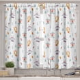 thumbnail image 2 of Ambesonne Cartoon Valance & Curtain, Winter Bear Bunny and Fox, 55"x45", Multicolor, 2 of 7