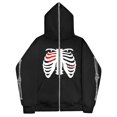thumbnail image 1 of Sudadera con esternón oscura Y2K europea y americana, sudaderas con capucha para hombres y mujeres, pareja gótica, sudadera con cremallera larga de gran tamaño Harajuku, 1 of 5