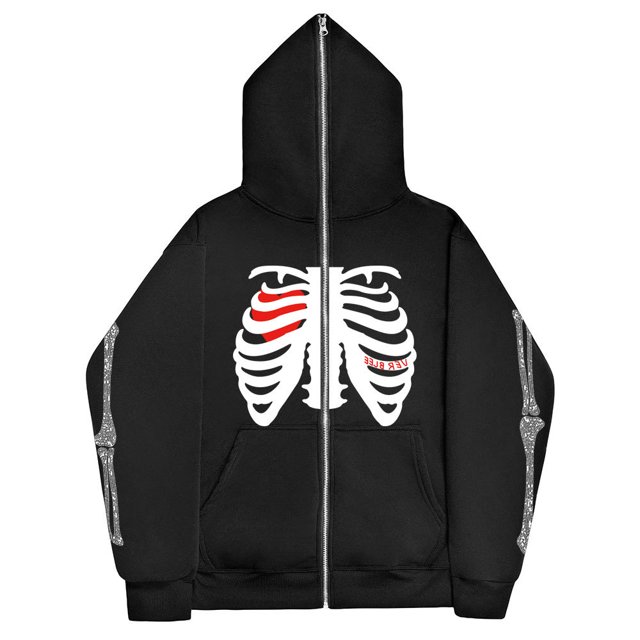 Sudadera con esternón oscura Y2K europea y americana, sudaderas con capucha para hombres y mujeres, pareja gótica, sudadera con cremallera larga de gran tamaño Harajuku