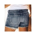 thumbnail image 4 of Komoo Women Denim Shorts Summer High Waist Rolled Hem Jeans Ripped Shorts Casual Stretchy Short Pants Hot Shorts, 4 of 5