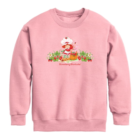 Strawberry Shortcake - Strawbs Horizontal Chest - Youth Girls Crew Fleece Sweatshirt