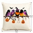 thumbnail image 3 of Halloween Home Decor Indoor 18 X 18 Inch Throw Pillow Cover Watercolor Bird Design with Ghost Pumpkin Bat Accents Cute Spooky Decor for Living Room Patio Halloween Party, 3 of 8