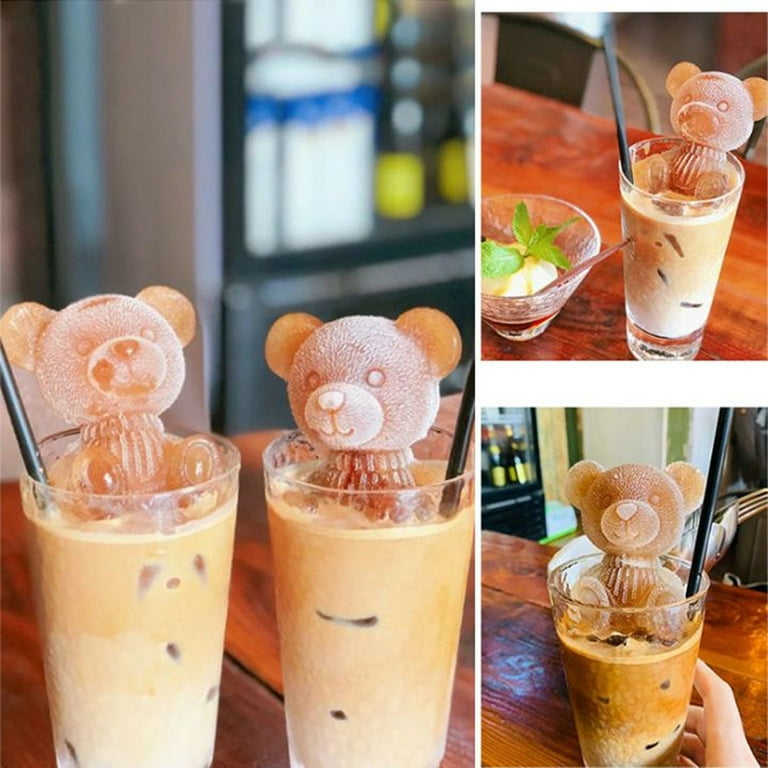 Multitrust 3D Teddy Bear Mold Silicone Soap Mold Ice Cube for Coffee Milk 