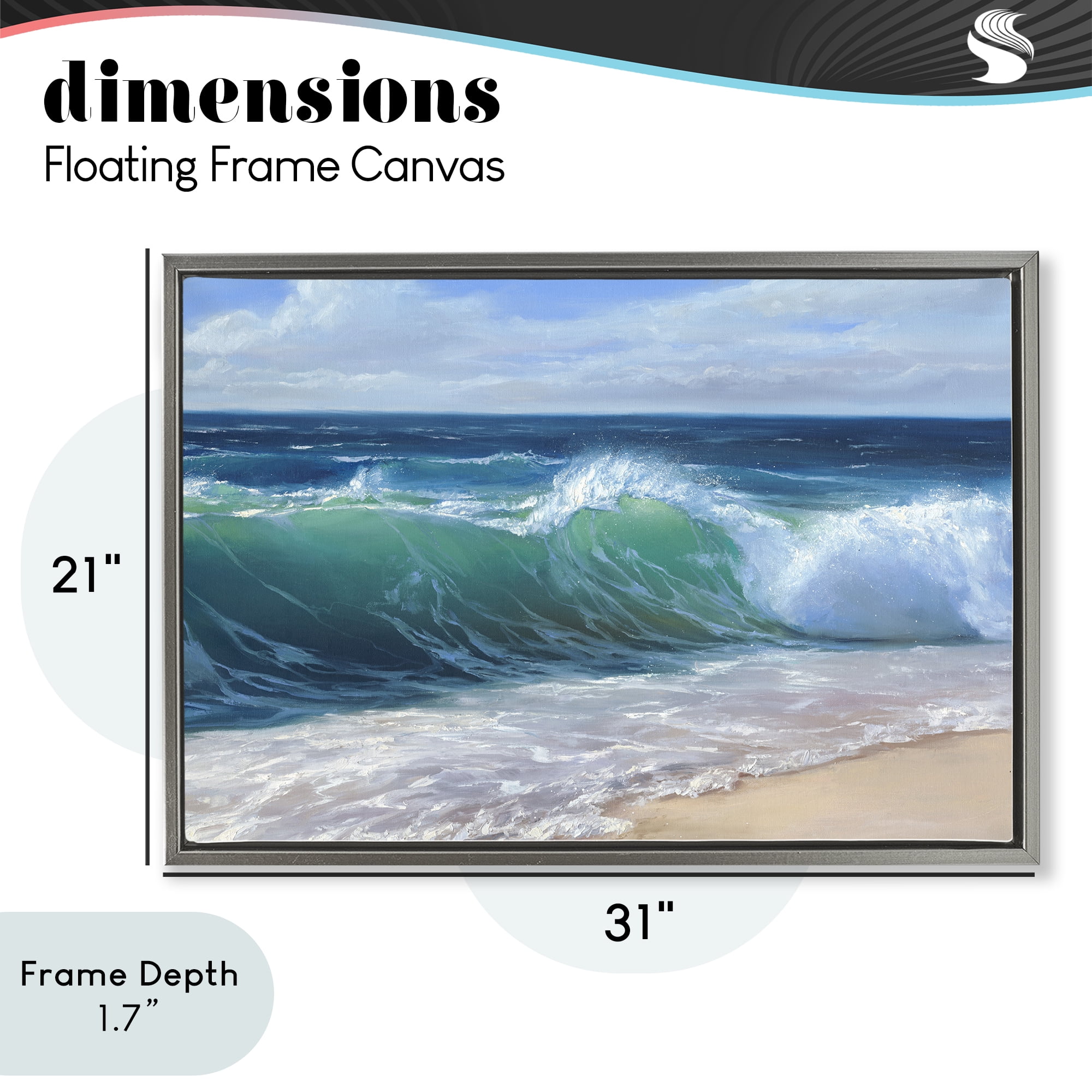 Stupell Industries Content Beach Waves Shore Gray Framed Floater Canvas Wall Art, design by Dimitri Sirenko