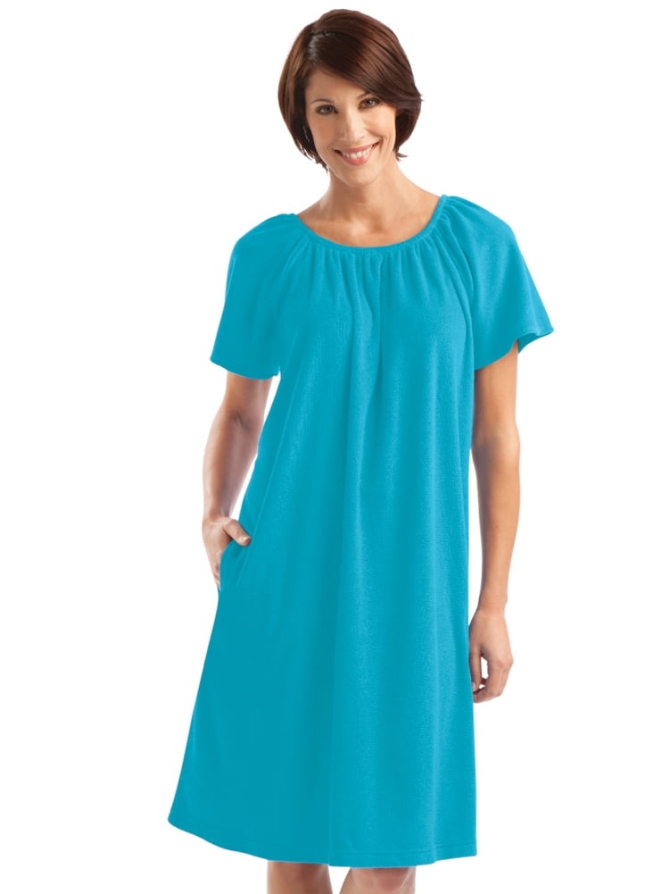 Collections Etc Women's Solid Color Comfort Fit ShortSleeve Terry