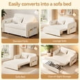 thumbnail image 6 of Xinwanna 55" Convertible Futon Sofa Bed, Velvet 3 in 1 Sleeper Sofa, Pull Out Couch with USB Ports & 2 Pillows, Adjustable Backrest Loveseat Sofa, Couches for Living Room, Apartment, Bedroom, 6 of 9