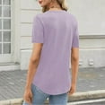 thumbnail image 4 of Cleaning Summer Henley Neck Tee Shirts For Women Front Pleated Tops Babydoll Causal Tunic Tops Relaxed Fit T-Shirt Dressy Flowy Blouses Going Out Clothes, 4 of 7