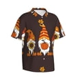 thumbnail image 2 of Daiia Fall Gnomes Hawaiian Shirt for Men Gentle Cotton Regular Short Sleeve Casual-Medium, 2 of 9