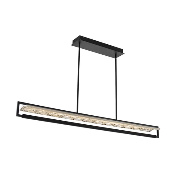 Allegri 036962-Fr001 Capuccio 59" Wide Led Crystal Linear Chandelier - Black