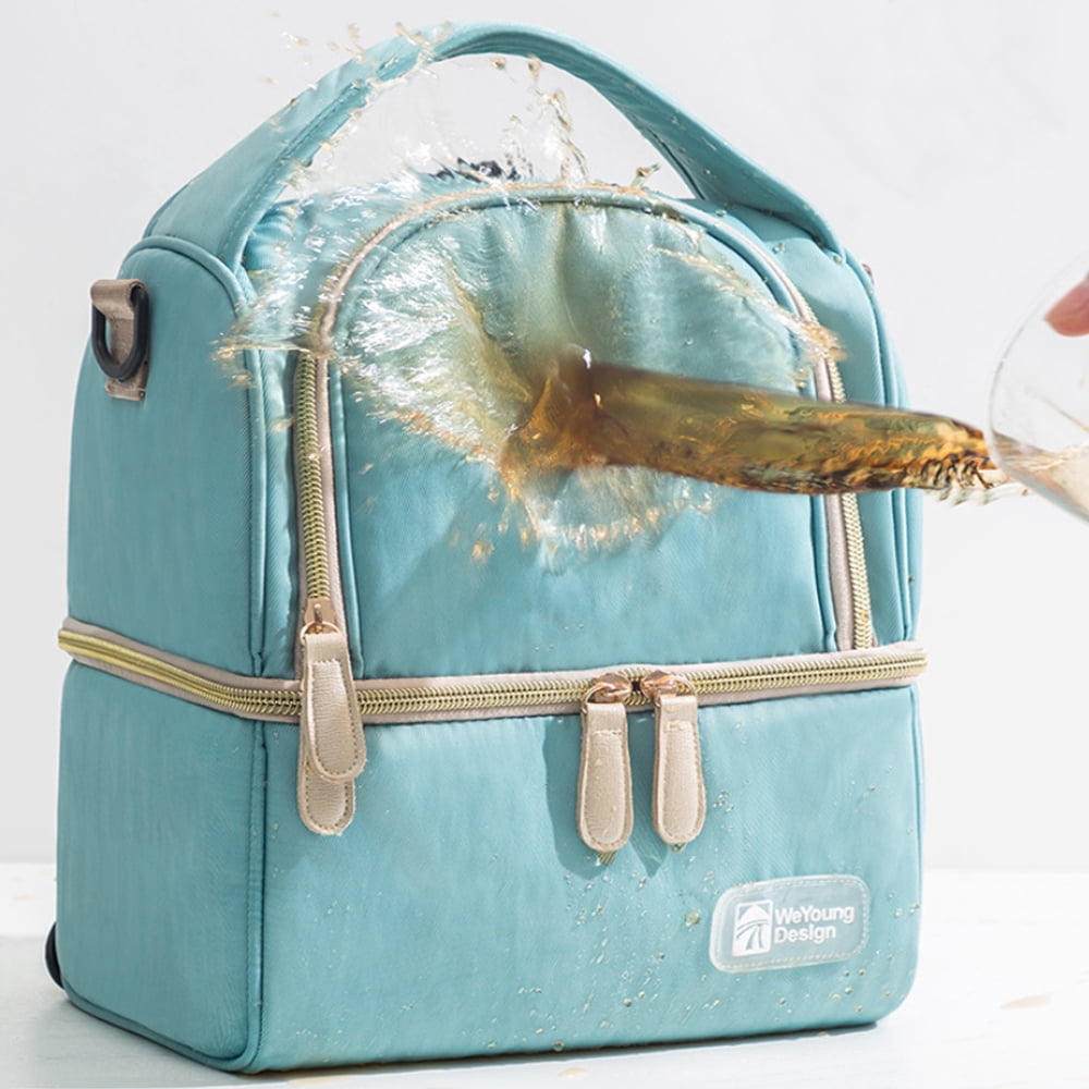 Breast Pump Bag Cooler Compartment for Breast Pump Double Layer for Mother Breast Milk Pump Blue