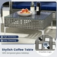 thumbnail image 4 of Gymax Set Of 5 Outdoor Furniture Set w/ Seat & Back Cushions Tempered Glass Coffee Table, 4 of 7