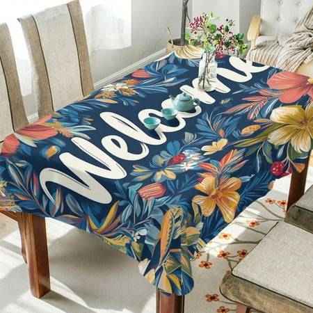 

YAZAOO Square Tablecloth Watercolor Flower Pattern Pattern Tableclothes