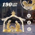thumbnail image 3 of 6ft Lighted Nativity Scene with 190 LED Warm White Lights – Silver Roof Garden Jesus Decoration, for Outdoor Christmas Decor, 3 of 6