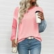 thumbnail image 5 of Camisa para mujer,Blusa informal de manga larga para mujer, cuello redondo, corte holgado, mezcla de poliéster y elastano, ideal para uso diario en otoño e invierno, sopatenor, 5 of 8