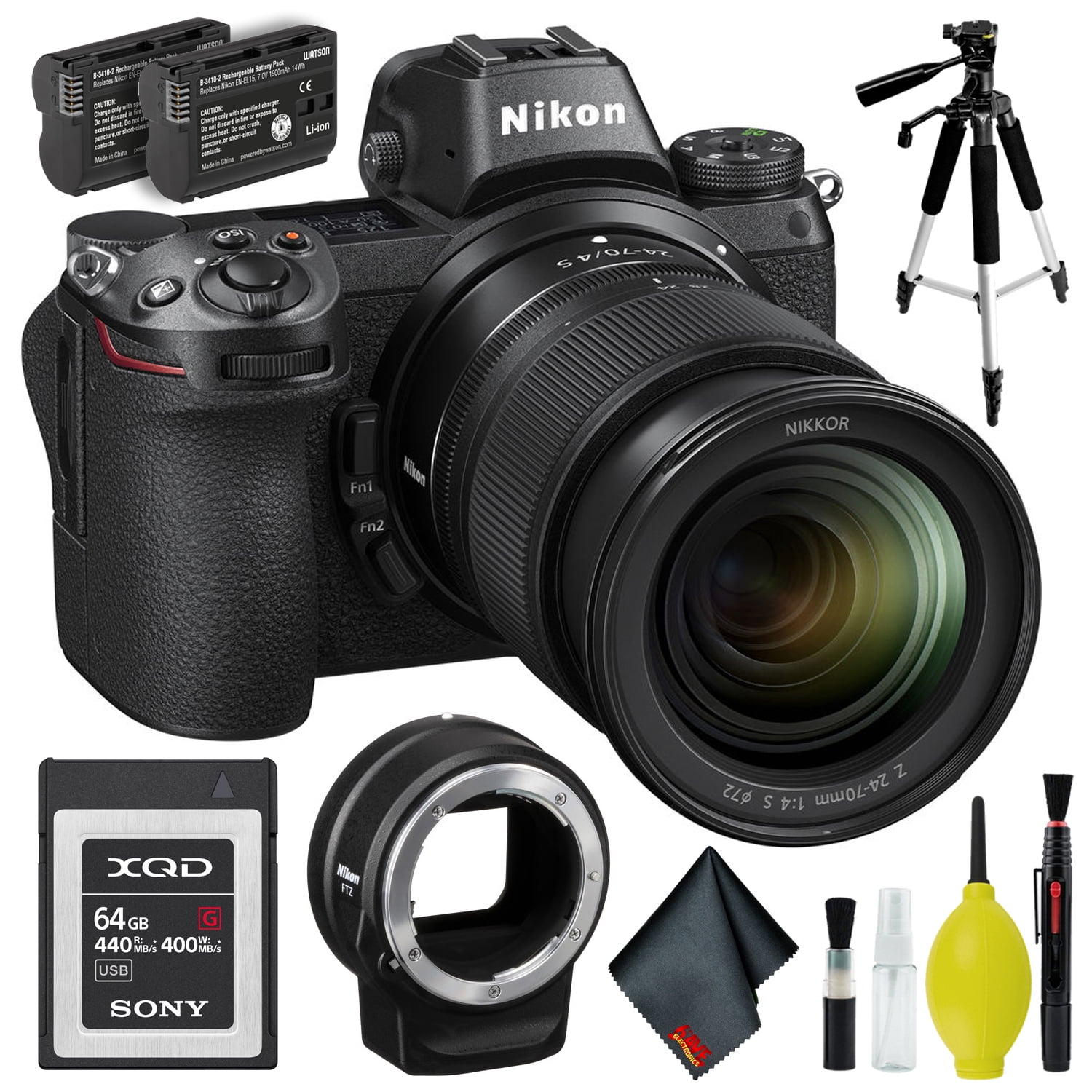 6 Items Nikon 64GB XQD Card and Accessory Bundle Nikon Z6 Mirrorless Camera with Nikkor 24-70mm Lens