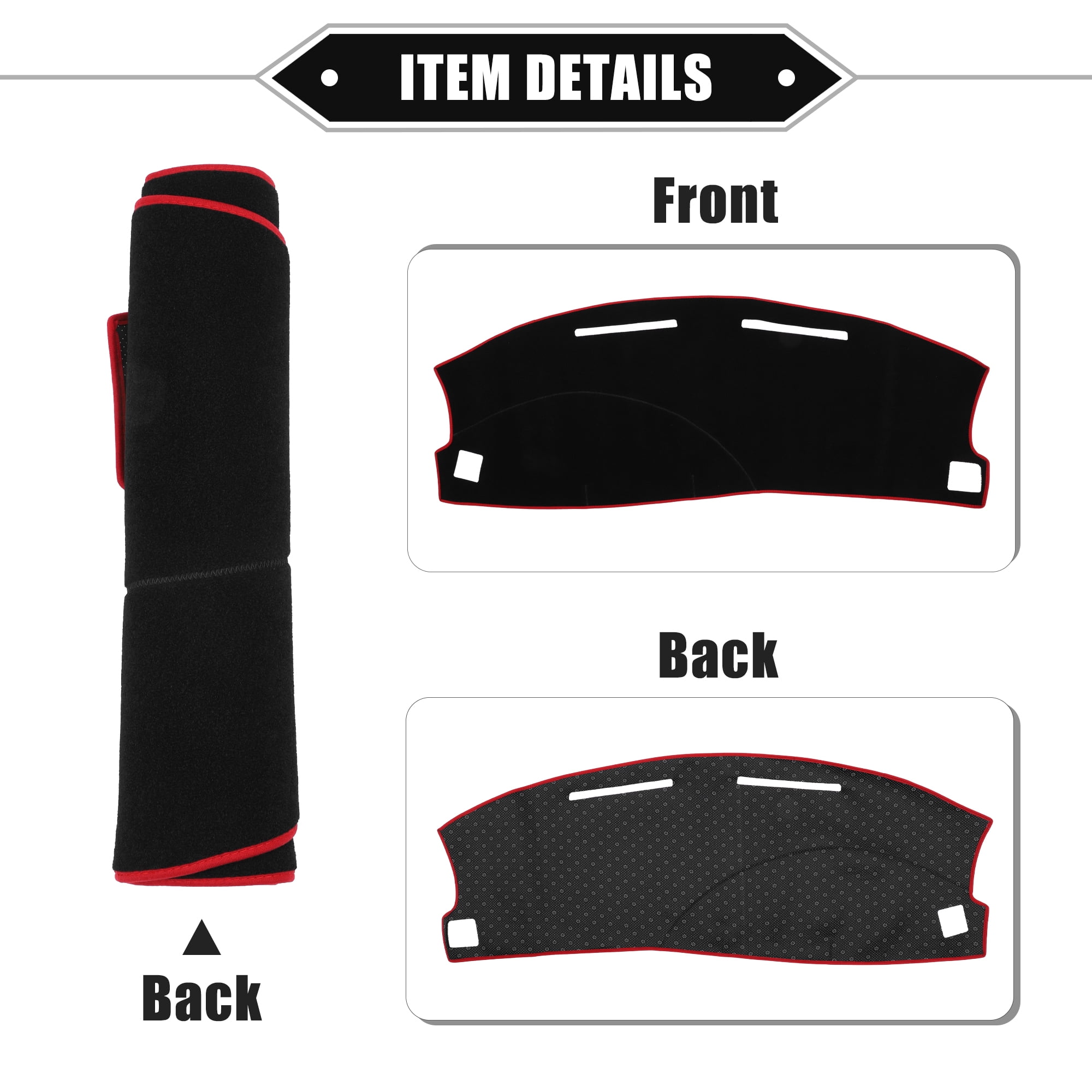 Unique Bargains 1Pcs Dashboard Cover Mat Dash Board Protector Cover for Dodge Charger 2005-2007 Nonslip Polyester Red