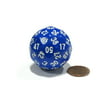 Koplow Games Sixty-Sided D60 35mm Large Gaming Dice - Blue with White Numbers #18500