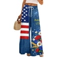 thumbnail image 2 of Dress Pants Women Petite High Waisted Wide Leg Summer Beach Vacation Pants Boho Lounge Casual Palazzo Trousers, 2 of 5