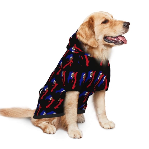 Flag Of Haiti Dog Hoodie Colorful Pullover Sweatshirts Small