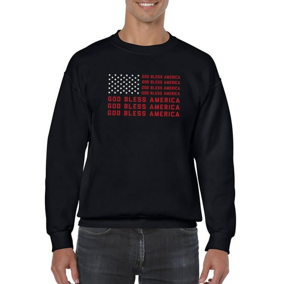 God Bless America Flag Sweatshirt Men -GoatDeals Designs, Male Small