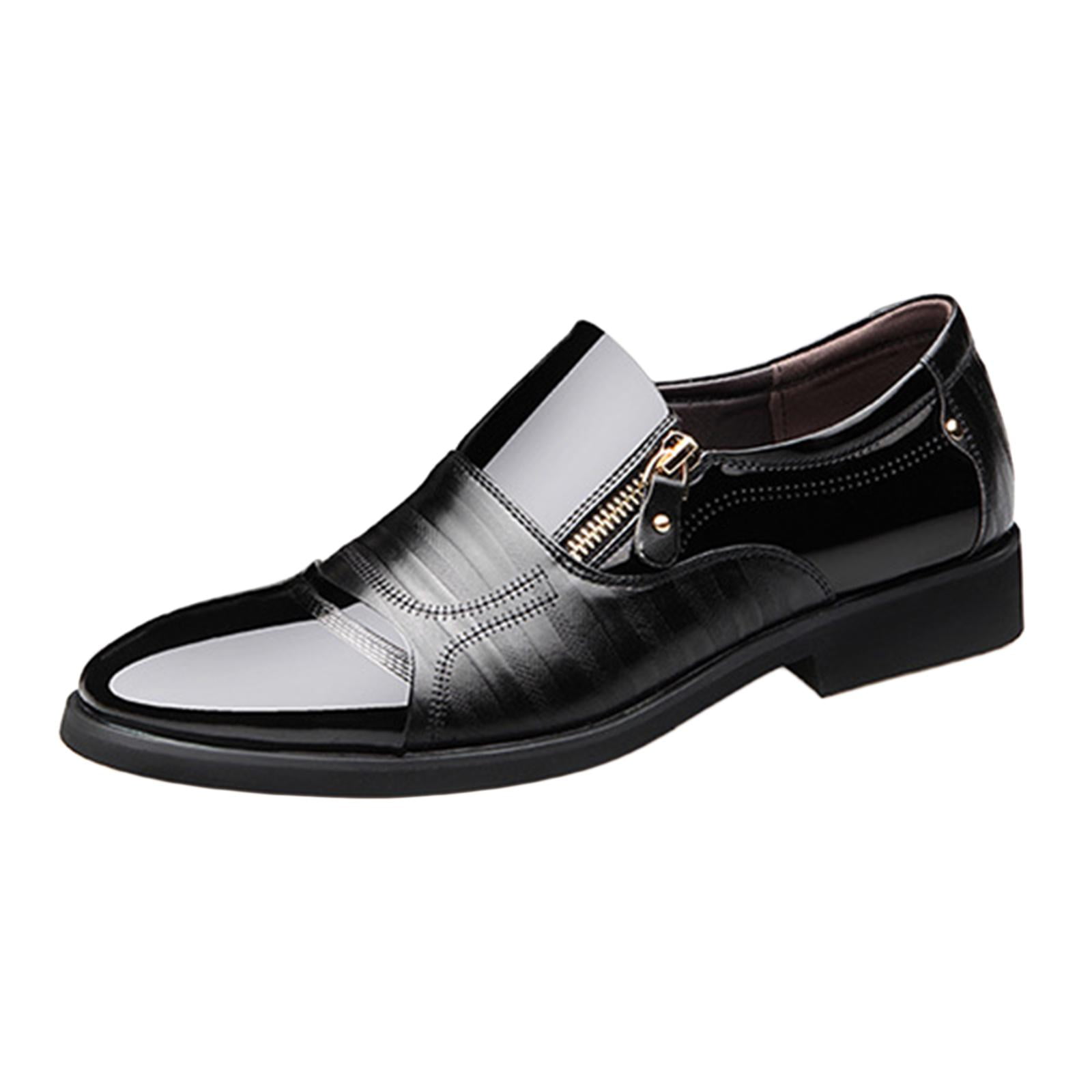 Black dress shoes with white stitching new arrivals
