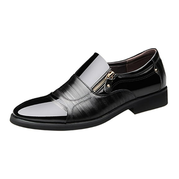 Yunhgft Men Dress Shoes Slip on Work Oxfords Comfortable Casual Elegant Shoes Men Formal Black 44