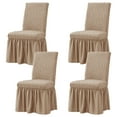 thumbnail image 2 of DyFun Durable 4-Piece Polyester and Spandex Dining Chair Slipcover, Oatmeal, 2 of 6
