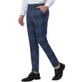 thumbnail image 5 of Lars Amadeus Men's Dress Plaid Slim Fit Flat Front Business Pants with Pockets, 5 of 6
