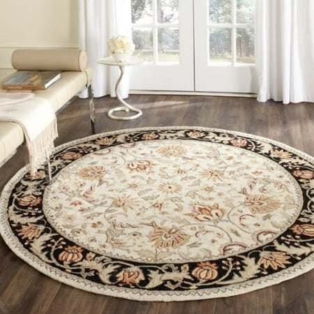 36 Round Hooked Rug - Safavieh Hand-hooked Easy to Care Ivory/ Navy Rug (6' Round)