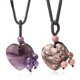 thumbnail image 2 of Collar shaofei de Cuentas de Cristal Natural Corazón Violeta y Rosa Cuerda de Ópalo, 2 of 5