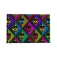 thumbnail image 4 of DouZhe Polyester Placemats Set de 4, Modèle de Crânes de Pirates de la Mode Résistant à la Chaleur Place Mats pour Table à Manger, 12 x 18 Po, 4 of 6