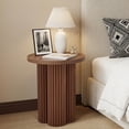 thumbnail image 6 of Wirrytor Small Round Side Table Set of 2, Accent Table for Small Spaces, Wood Fluted Nightstand , Sofa Couch End Table for Bedroom Living Room, Walnut, 6 of 8