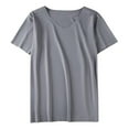 thumbnail image 4 of Mens Crew Neck T Shirts Slim Fit Solid Color Crew Neck Short Sleeve Athletic Shirts Comfy Spring Summer Fall Basic Work Tee Vacation Clothes Grey L, 4 of 4