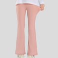 thumbnail image 2 of Qingpeng Girls Flare Sweatpants Elastic Waist Bootcut Casual Jogger Pants with Pockets, 2 of 4