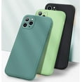 thumbnail image 2 of HSHDLDF iPhone 11 Pro Max Case, Slim Flat Edge Liquid Silicone Case for iPhone 11 Pro Max 6.5", Shockproof Full Body Covered with Camera Lens Protector, Microfiber Lining, Midnight Green, 2 of 7