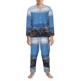 thumbnail image 3 of Hirioo Lighthouse On The Waters for Men's Pajama Sets 2 Piece Pjs Men's Long-Sleeved Pajama Set Button Down Sleepwear,S-XXL-Large, 3 of 7