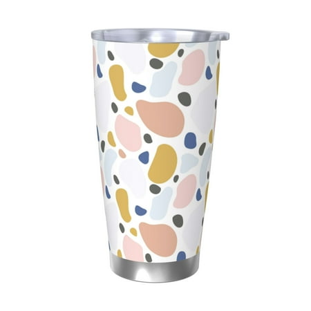 

Cauagu Geometric Spots Pattern 20oz Tumbler Stainless Steel Vacuum Insulated Tumbler with Lid Insulated Coffee Mug Thermal Cup with Splash Proof Sliding Lid-Without Straw