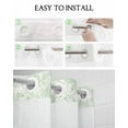 thumbnail image 5 of No Hook Shower Curtain with Snap in Liner, Sage Green Floral Plants Pattern Hotel Shower Curtains for Bathroom, Washable Shower Curtain Liner Set with Mesh Top Window, 60"x72", 5 of 6