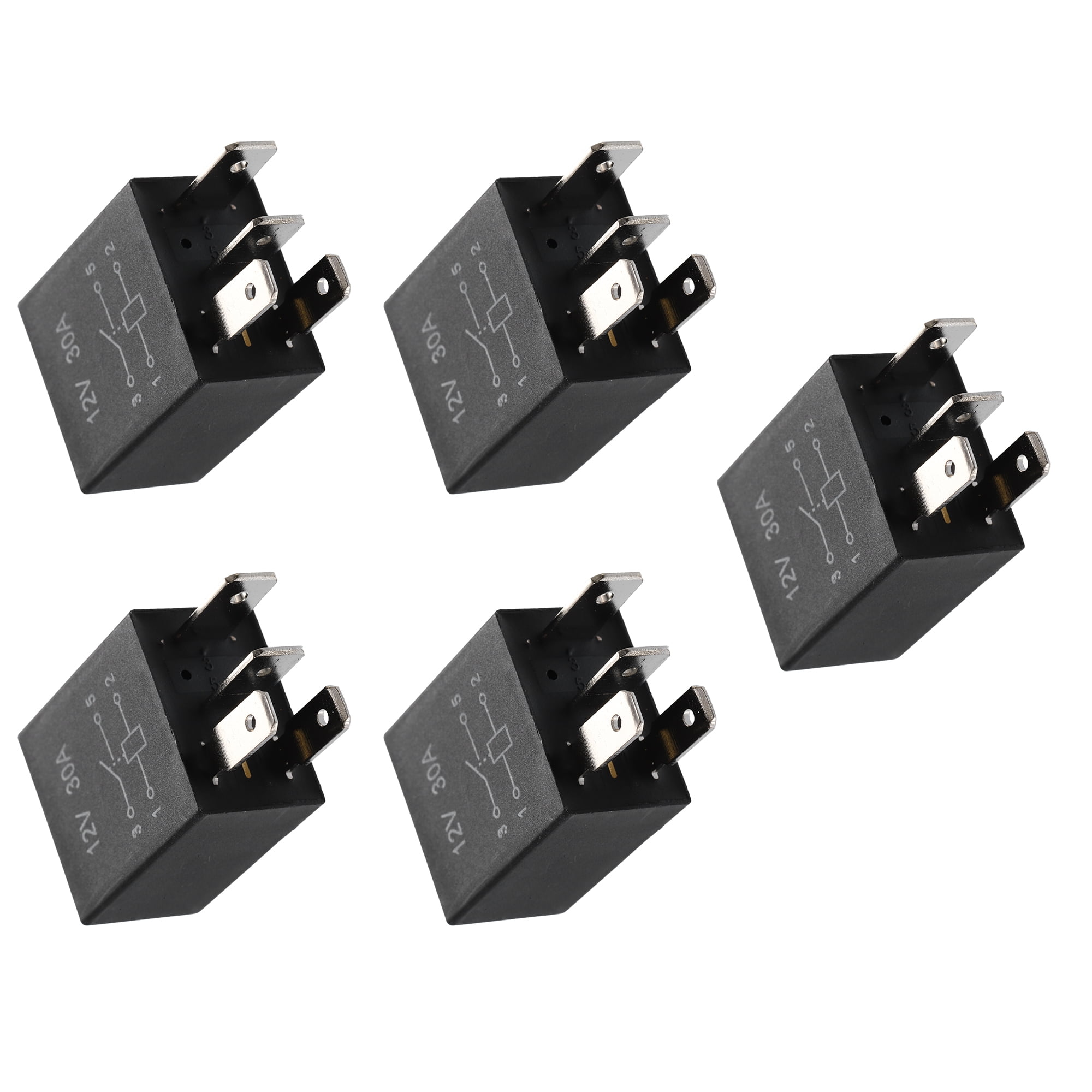 Unique Bargains 5 Pcs DC 12V 30A SPDT Universal Automotive Relay Fuse