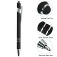 thumbnail image 4 of Uxcell Ballpoint Pen with Stylus Tip Metal Pen Black Ink 1.0mm Medium Point Stylus Pen Style 1, Black 6 Pack, 4 of 6