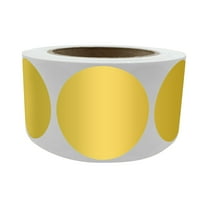 Royal Green Shiny Metallic Permanent Labels 3 inch Gold Polka Dots Sticker Rolls 75mm - 250 Pack