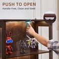 thumbnail image 5 of LELELINKY Farmhouse Display Cabinet with Glass Doors, Curio Cabinet with 3-Color LED Motion-Sensor Light, Walnut, 5 of 10