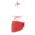 thumbnail image 4 of BOBOGOJP Women's Bikini Sets High Waisted Swim Skirt Tummy Control Swimsuits Two Piece Scalloped Trim Bathing Suit Red for Size M, 4 of 8