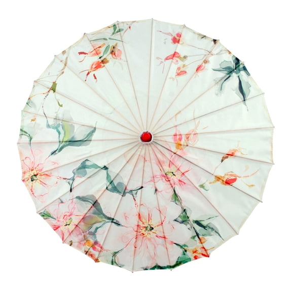 Wxqbjtam 32" Chinese Oiled Paper Umbrella Parasol, , Silk Cloth Women Umbrella, Classical Style J