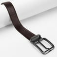 thumbnail image 6 of Mens Belts Leather Belt with Alloy Single Prong Buckle 1 1/2" width Casual Work Dress Belt for Men, Coffee, X25024, 6 of 9