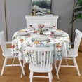 thumbnail image 2 of Pioneer Flower Floral Print Pattern Round Tablecloth 60"x60",Wrinkle Wipeable Table Cloth for Kitchen Dining Room Picnic Patio Party, 2 of 6