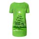 thumbnail image 5 of Puntoco Blusa de cuello en V con mangas raglán cortas y espalda larga con estampado navideño informal a la moda para mujer, 5 of 5