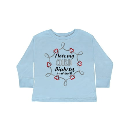 

Inktastic I Love My Cousin Diabetes Awareness Gift Toddler Boy or Toddler Girl Long Sleeve T-Shirt