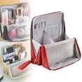 thumbnail image 2 of Beauos Standing Makeup Organizer Bag, 8-Compartment Cosmetic Case with Splash-Resistant Fabric, Large Capacity Vanity Tote, Portable Travel Toiletry Case, 25x23cm, 2 of 9
